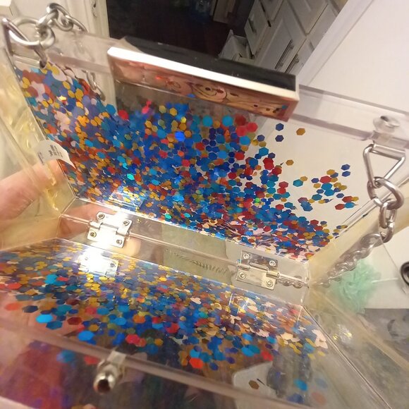 Clear Multi Color Sequin Crossbody - Picture 9 of 9